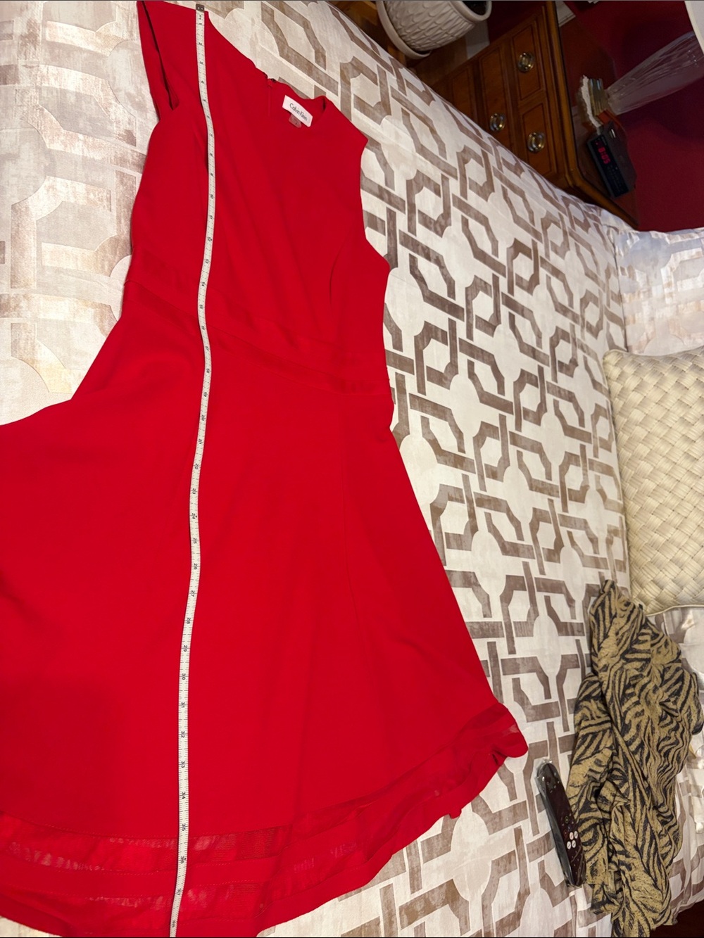 Calvin Klein Red Sleeveless A-Line Mini Dress - Picture 9 of 9